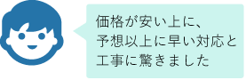 ユニットバスの価格も安く工事も納得